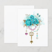 Turquoise Roses with Keys (Front/Back)