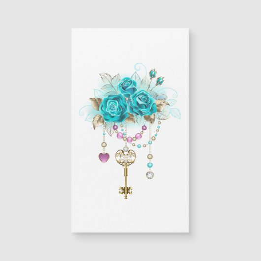 Turquoise Roses with Keys (Front)