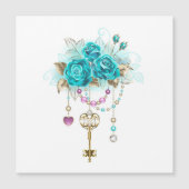 Turquoise Roses with Keys (Front)