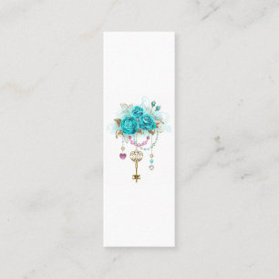 Turquoise Roses with Keys Calling Card