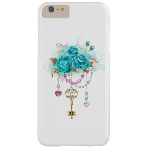 Turquoise Roses with Keys Barely There iPhone 6 Plus Case