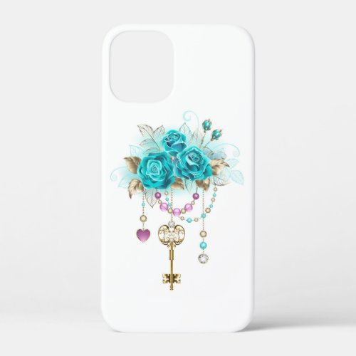 Turquoise Roses with Keys iPhone 12 Mini Case