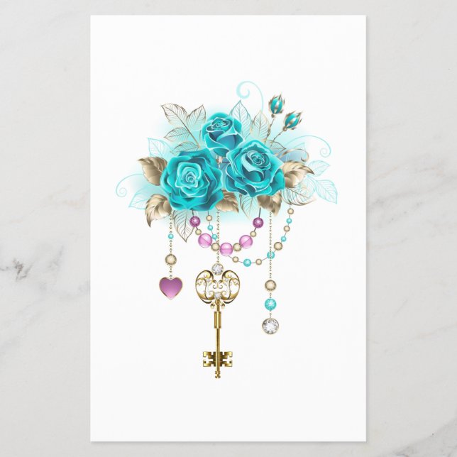 Turquoise Roses with Keys Flyer (Front)