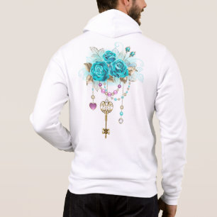 Turquoise Roses with Keys Hoodie
