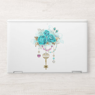 Turquoise Roses with Keys HP Laptop Skin