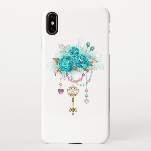 Turquoise Roses with Keys iPhone XS Max Case