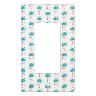 Turquoise Roses with Keys Light Switch Cover