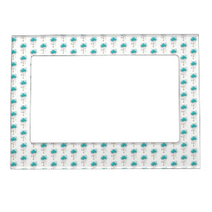 Turquoise Roses with Keys Magnetic Frame