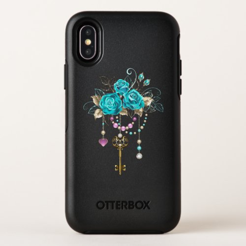 Turquoise Roses with Keys OtterBox Symmetry iPhone XS Case