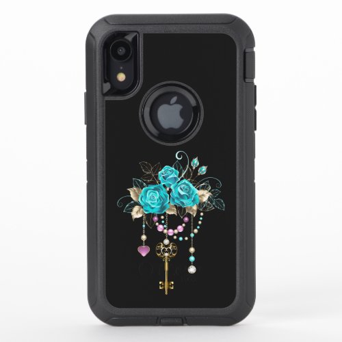 Turquoise Roses with Keys OtterBox Defender iPhone XR Case