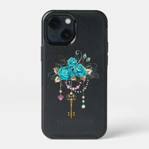 Turquoise Roses with Keys iPhone 13 Mini Case