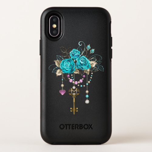 Turquoise Roses with Keys OtterBox Symmetry iPhone X Case
