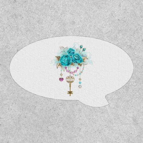 Turquoise Roses with Keys Patch