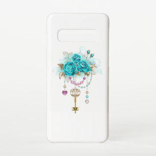 Turquoise Roses with Keys Samsung Galaxy S10 Case