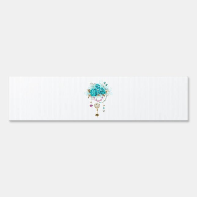 Turquoise Roses with Keys Sign (Front)