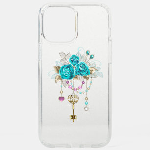 Turquoise Roses with Keys Speck iPhone 12 Pro Max Case