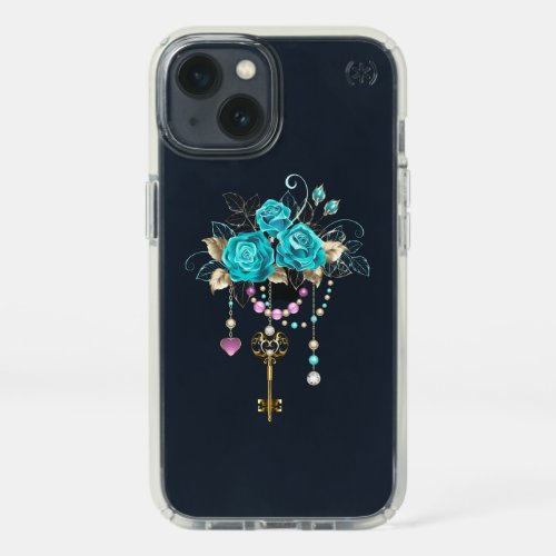 Turquoise Roses with Keys Speck iPhone 13 Case