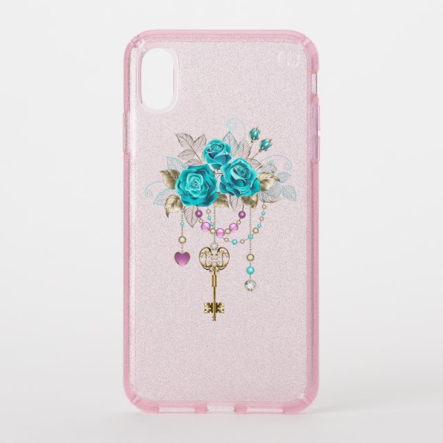Turquoise Roses with Keys Speck iPhone XS Max Case (Front)