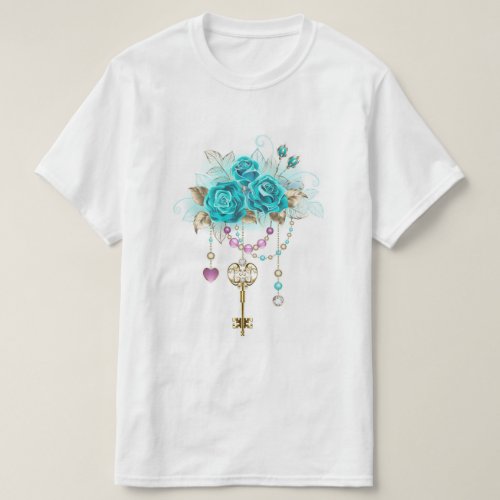 Turquoise Roses with Keys T_Shirt