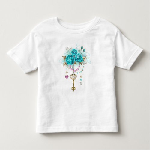 Turquoise Roses with Keys Toddler T_shirt