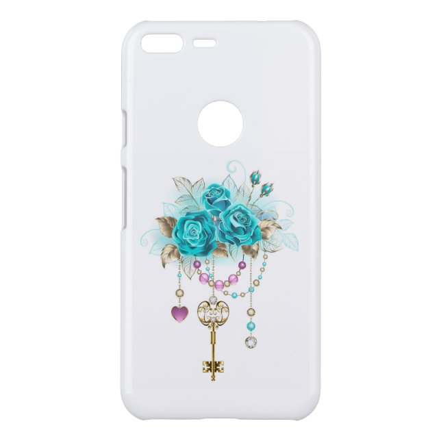 Turquoise Roses with Keys Uncommon Google Pixel XL Case (Back)