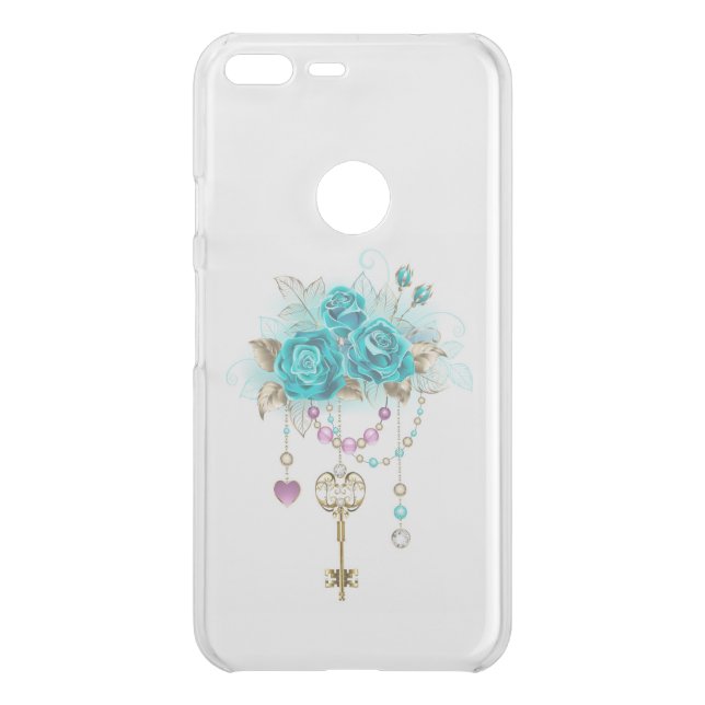 Turquoise Roses with Keys Uncommon Google Pixel XL Case (Back)