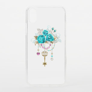 Turquoise Roses with Keys iPhone XS Case