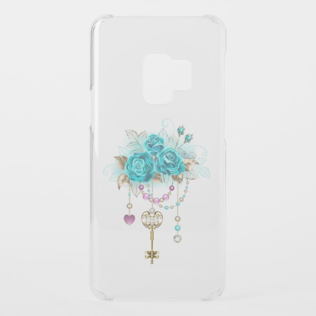 Turquoise Roses with Keys Uncommon Samsung Galaxy Case (Back)