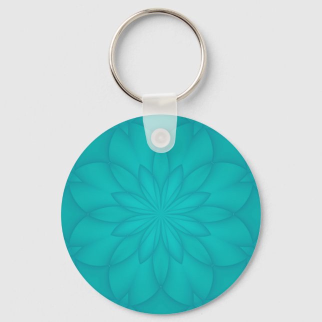 Turquoise Rosette Keychain (Front)