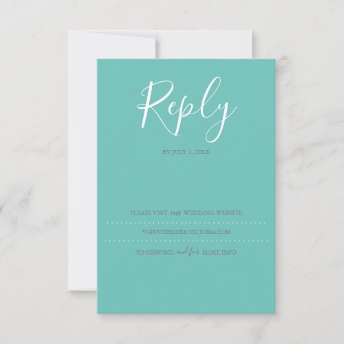 Turquoise RSVP Card Wedding Website