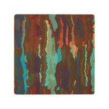 Turquoise, Rust and Blue Abstract
