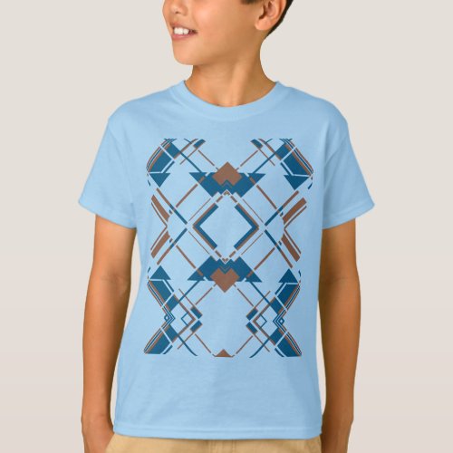 Turquoise Rust  Angular Symmetrical Southwest Look T_Shirt