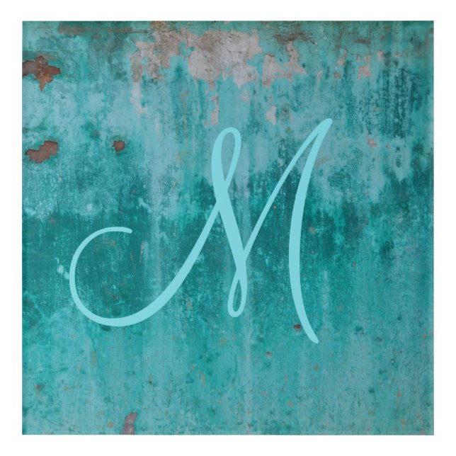 Turquoise Rust | Monogram Acrylic Print (Front)