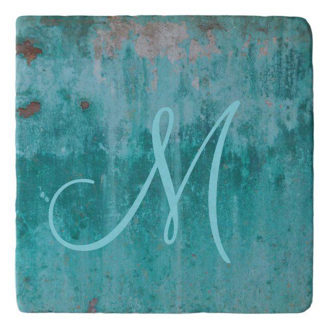 Turquoise Rust | Monogram Trivet (Front)