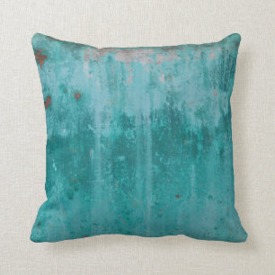 Turquoise Rust Throw Pillow