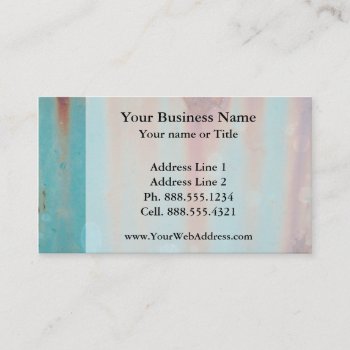 Turquoise Rusted Metal Business Card by runninragged at Zazzle