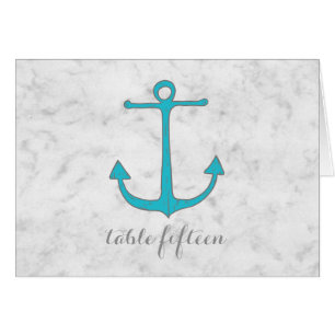 Turquoise Rustic Anchor Wedding Table Number