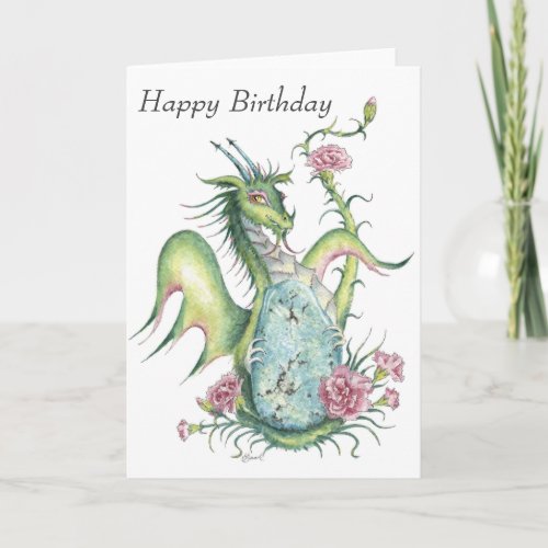 Turquoise Sagittarius Dragon _ Birthday Card