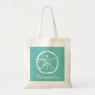 Beach Bridesmaid Gifts Zazzle Turquoise Sand Dollar Beach Wedding Tote Bag