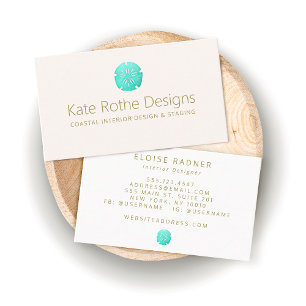 Turquoise Sand Dollar Tropical Business Card