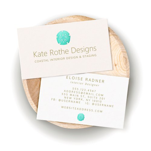 Turquoise Sand Dollar Tropical Business Card