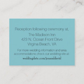 Turquoise Sand Dollar Wedding Enclosure Card