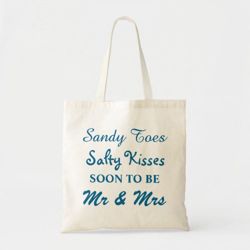 Turquoise Sandy Toes Salty Kisses Budget Tote