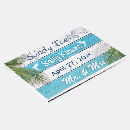 Turquoise Sandy Toes Salty Kisses Guest Book