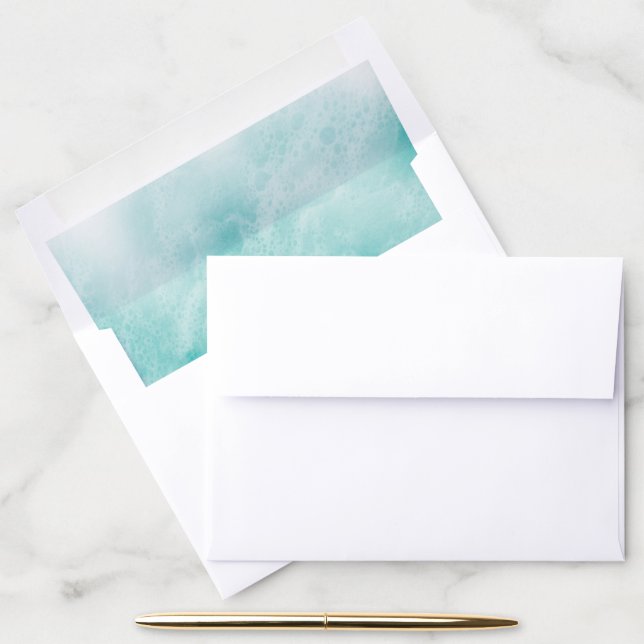 Turquoise Sandy Toes Salty Kisses Merry Christmas Envelope Liner (Desk)