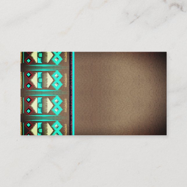 Turquoise Santa Fe style business cards (Front)