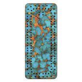 "Turquoise Sapele Cribbage Board" (Front Vertical)