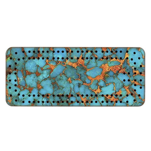 "Turquoise Sapele Cribbage Board" (Front (Horizontal))