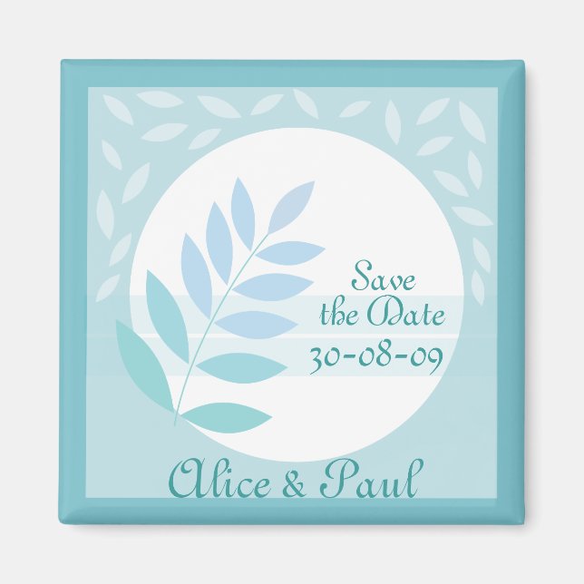 Turquoise  Save the Date Magnet (Front)