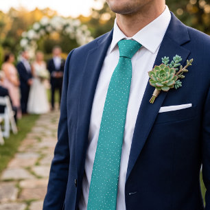 Turquoise Scattered Dots Neck Tie